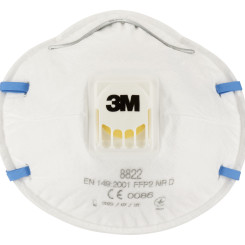 3M™ Maske für Hand- und Maschinenschleifen 8822, FFP2, mit Ventil 