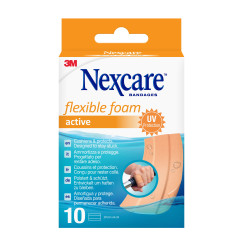 Nexcare™ Flexible Foam Active Band Pflaster, 6 cm x 10 cm, 10/Packung 
