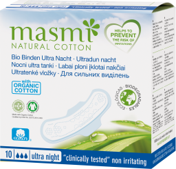 Masmi Organic Care - Bio Monatsbinden Ultra Nacht 