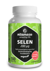 Selen 200 μg hochdosiert, vegane Tabletten 