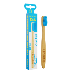Nordics Öko Zahnbürste Kids Bambus mit blauen Borsten 
