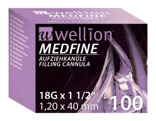 WELL23-18 Wellion MEDFINE Aufziehkanüle 18G x 1/2“, 1,20 x 40 mm 