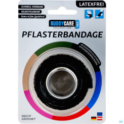 BuddyCare Medizinische Pflasterbinde Kohäsiv Schwarz 