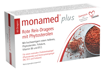 monamed® plus  Rote Reis Dragees mit Phytosterolen 