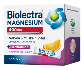 Biolectra® Magnesium 400 mg Nerven & Muskeln Vital Direct Sticks 30 Stück 