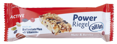 all in® ACTIVE Power Riegel Nuts & Berries, sweet & salty (24 x 30g) 
