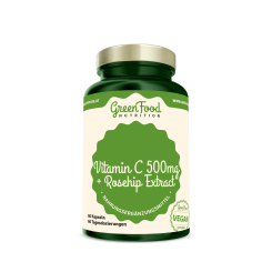 GreenFood Nutrition Vitamin C 500 + Hagebutten-Extrakt 60 Kapseln 