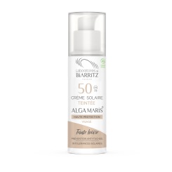 Alga Maris getönte Sonnencreme bio für Gesicht LSF 50 elfenbein LdB 