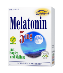 Espara Melatonin 5mg mit Hopfen und Melisse Kapseln 