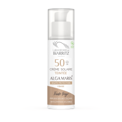 Alga Maris getönte Sonnencreme bio für Gesicht LSF 50 beige LdB 