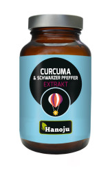 Hanoju Curcuma Pulver + Schwarzer Pfeffer Extrakt Kapseln 