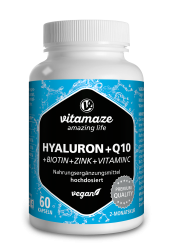 Vitamaze Hyaluronsäure 200mg hochdosiert +Coenzym Q10 vegan 