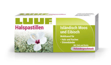 LUUF® Halspastillen mit Isländisch Moos und Eibisch-Holunder 