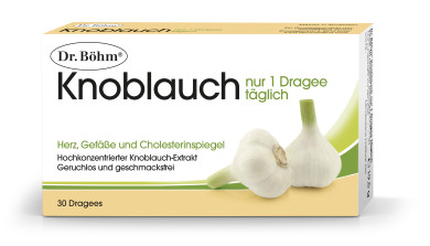 Dr. Böhm<sup>®</sup> Knoblauch nur 1 Dragee täglich 