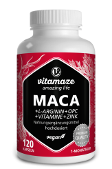 Vitamaze Maca 10:1 hochdosiert +L-Arginin u. OPC u. Vitamine vegan 