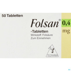 FOLSAN TBL 0,4MG 50ST 