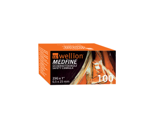 MEDFINE Sicherheitskanüle, 25G x 1", 0,5 x 25mm, 100 Stück 