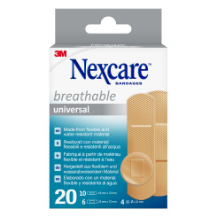 Nexcare™ Breathable Universal Pflaster, assortiert, 20/Packung 