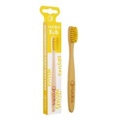Nordics Öko Zahnbürste Kids Bambus mit gelben Borsten 