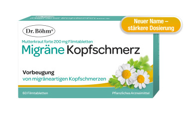 Dr. Böhm<sup>®</sup> Migräne Kopfschmerz Mutterkraut forte 200 mg Filmtabletten 