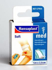 Hansaplast med Fixierpflaster soft 2,5cm x 5m 