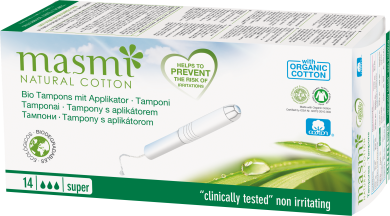 Masmi Organic Care - Bio Tampons Super mit Applikator 
