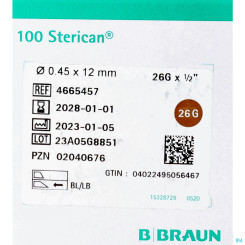 INJ.INS.EKAN STERIC.0,45X12 100ST 