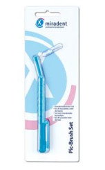 Miradent Interdental Set Pink Transparent Halter + Bürste 