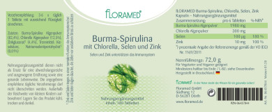 Floramed Burma-Spirulina mit Chlorella, Selen und Zink 