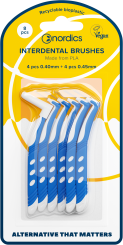 Öko Interdental Zahnbürste L Form PLA 4 x 0,40mm + 4 x 0,45mm Nordics Organic Care 
