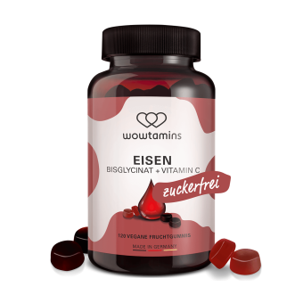 wowtamins EISEN BISGLYCINAT zuckerfrei Fruchtgummi 