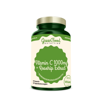 GreenFood Nutrition Vitamin C 1000 + Hagebutten Extrakt 60 Kapseln 