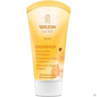 Weleda Baby Waschlotion & Shampoo Calendula- Haut & Haare schonend, mild zu den Augen 